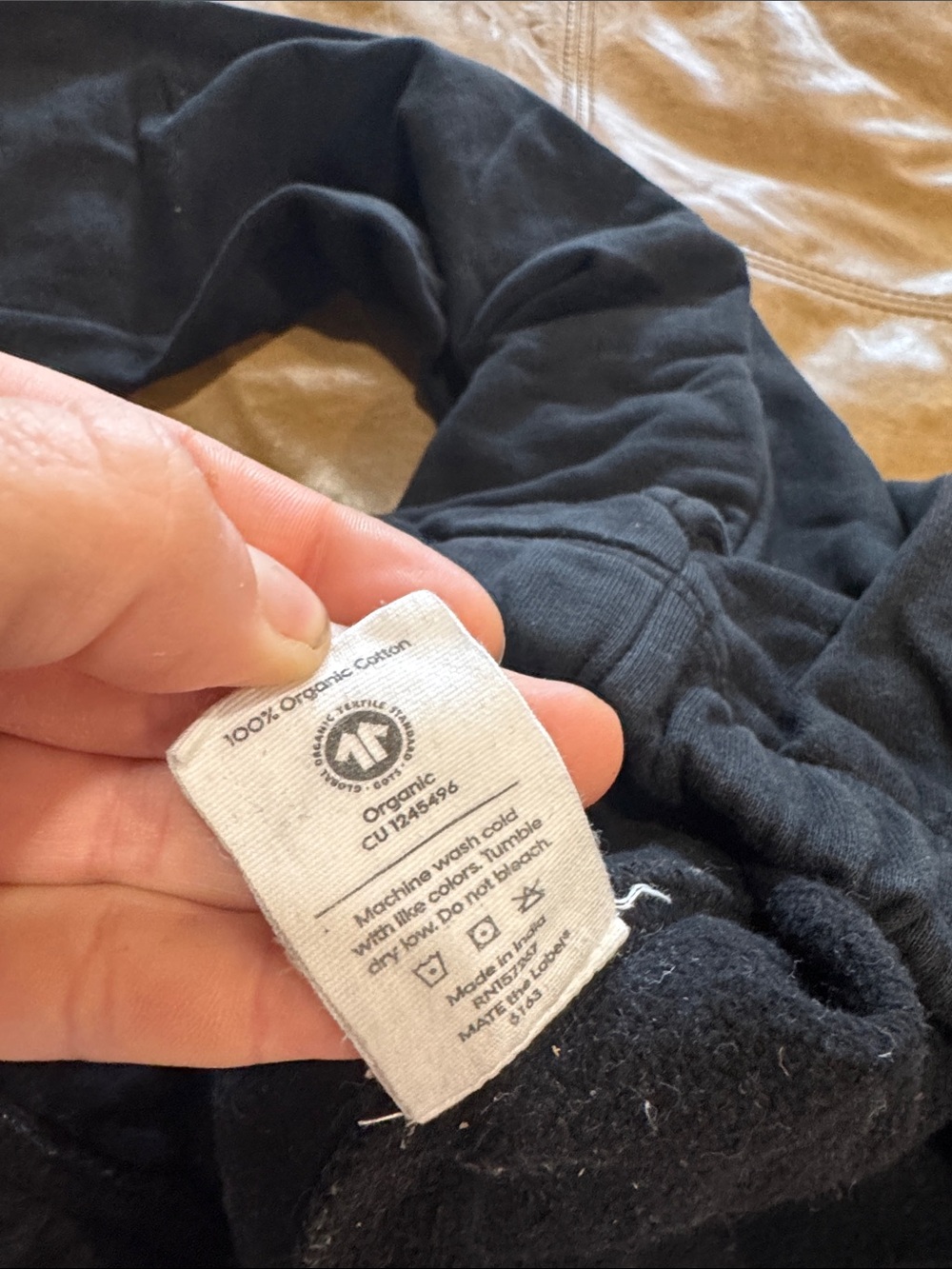 MATE the Label Organic Fleece Relaxed Joggers - Jet Black - Small - Picture 9 of 9